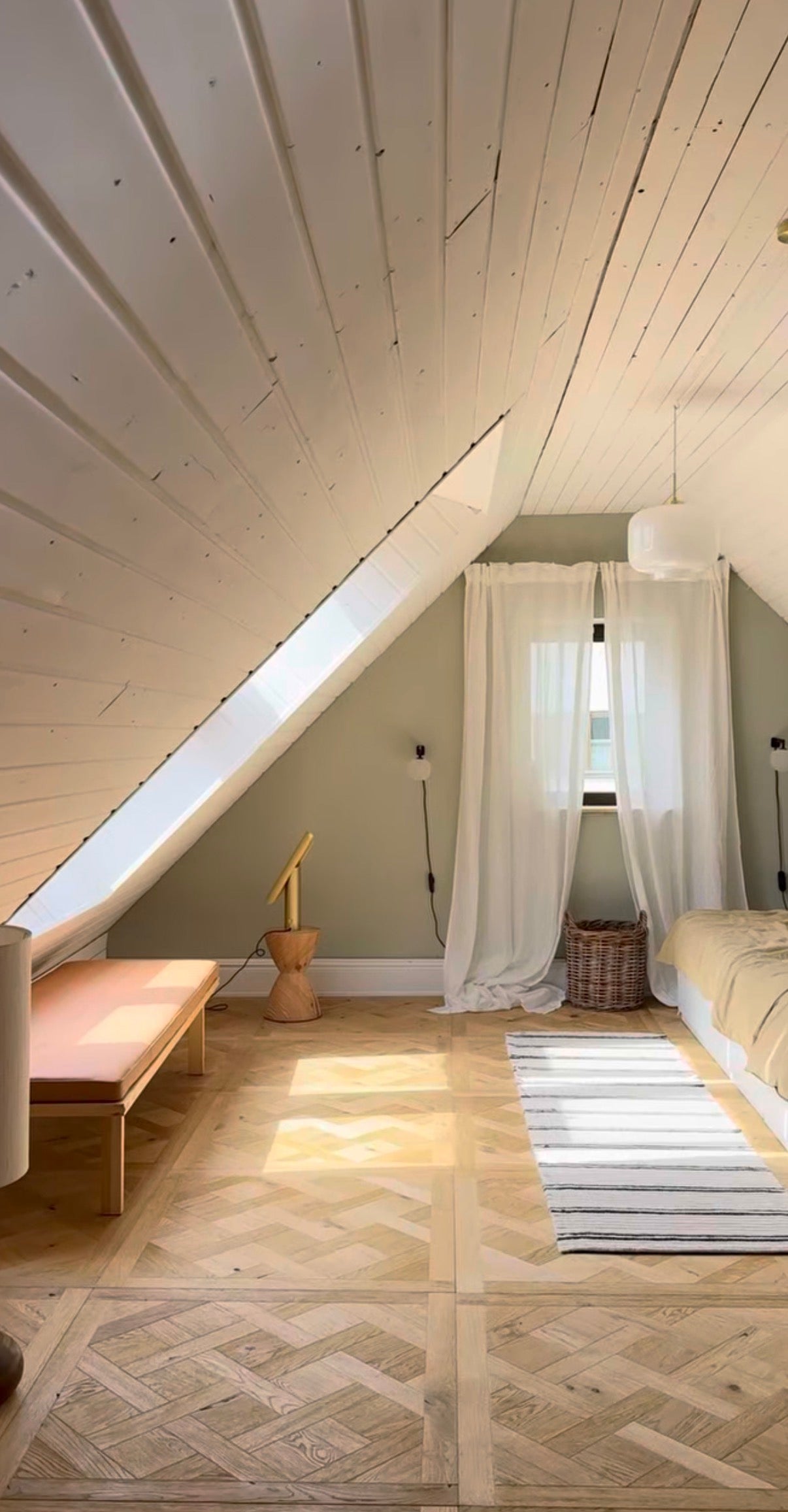 Antique oak Versailles parquet flooring with classic French pattern