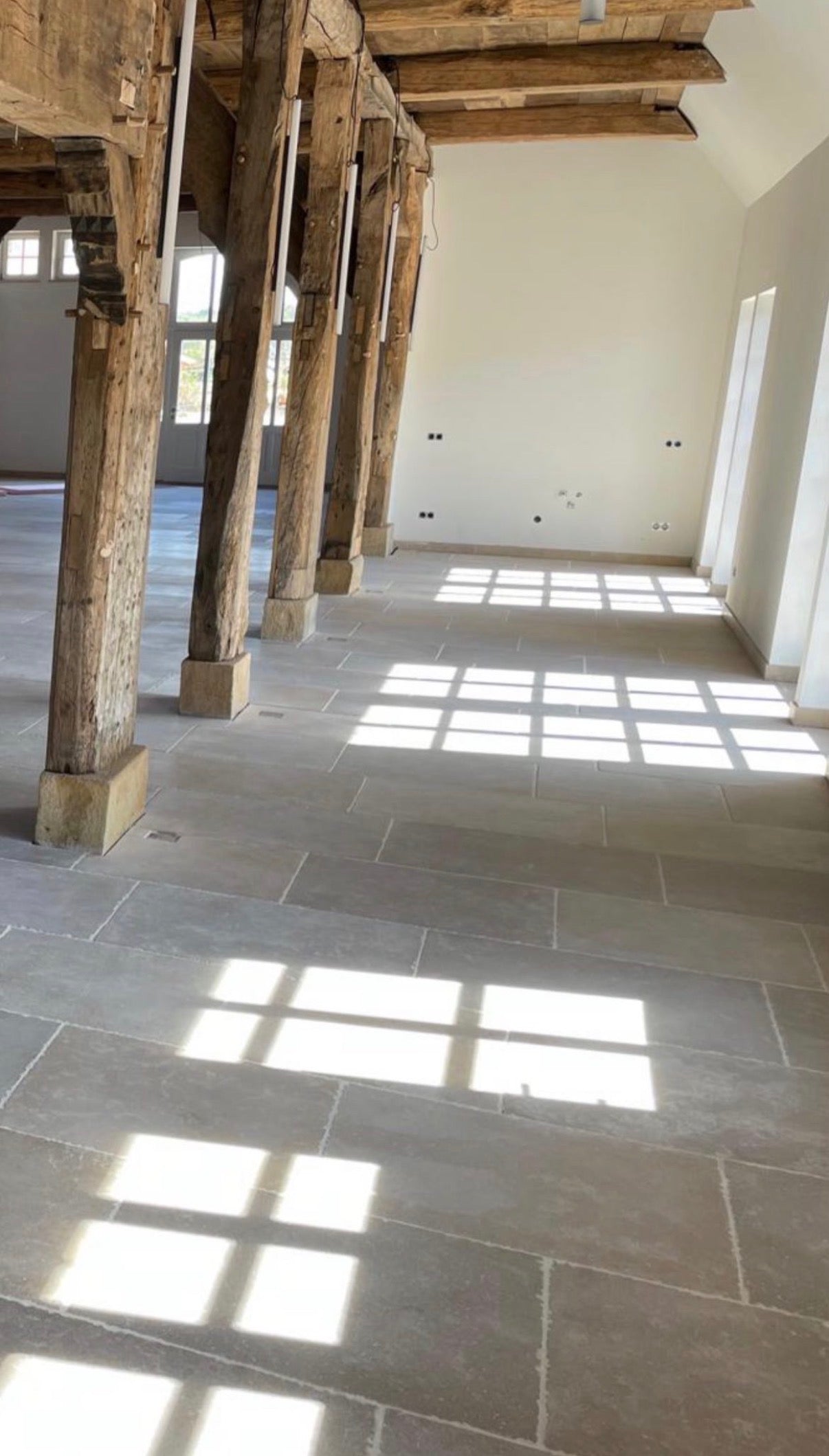 Burgundy Stone Flooring – Beige Limestone Monastery Floor, Timeless Natural Stone