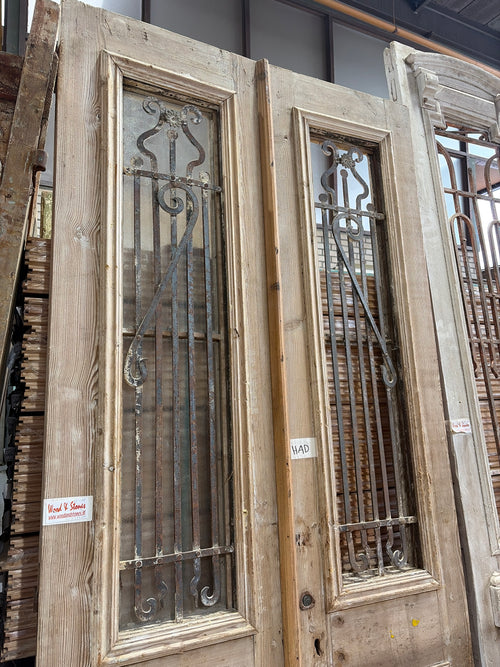 Antique Wooden Door with Cast Iron – Historic Entrance, 110x270cm