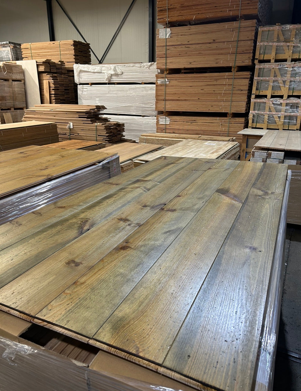Reclaimed pine floorboards 