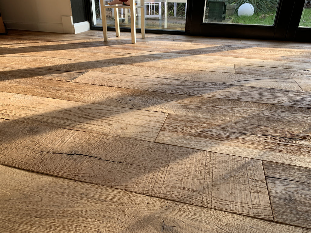 Antique reclaimed oak flooring